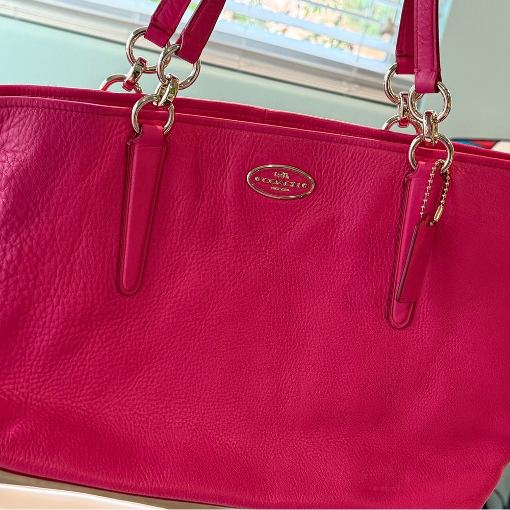 Coach Fuchsia Leather Tote